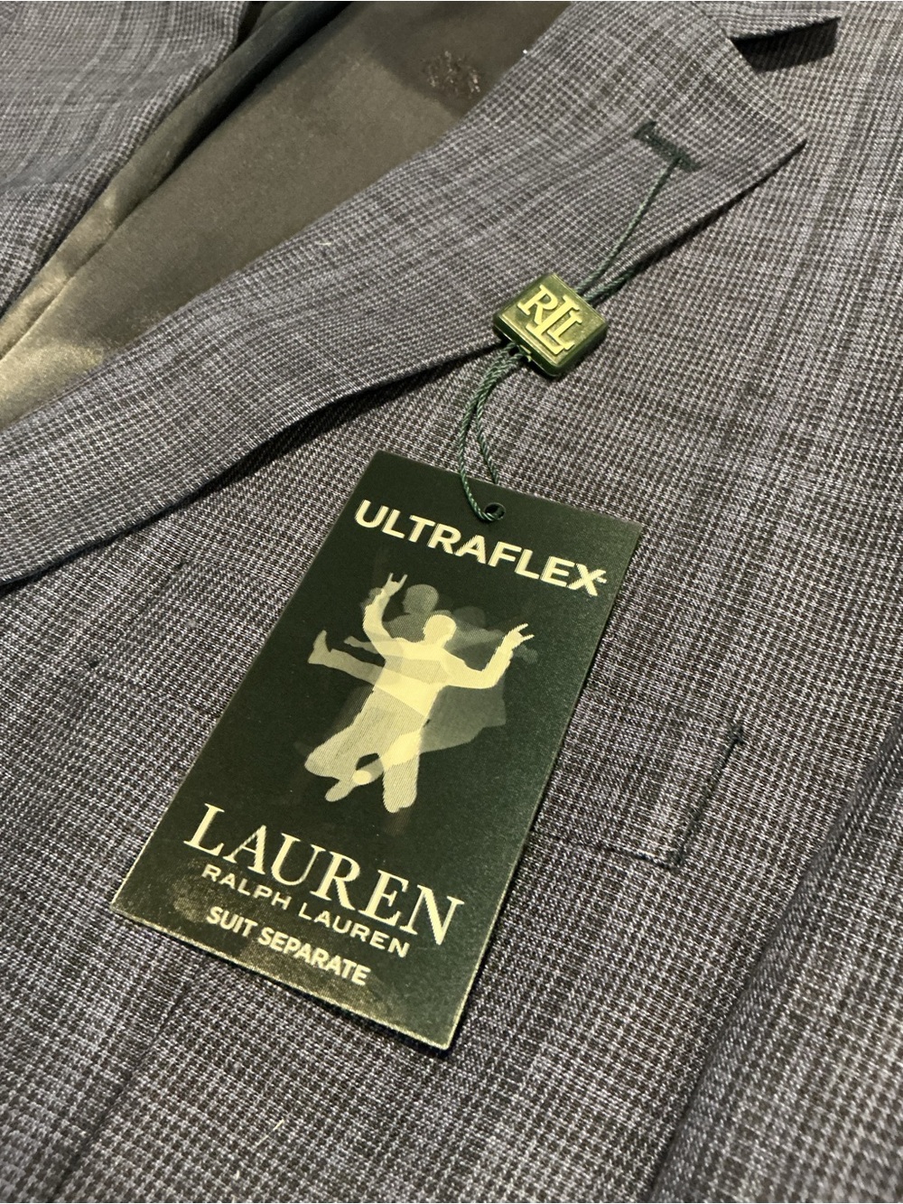 NWT Lauren Ralph Lauren Ultraflex Navy Plaid Sport Coat Blazer 44L - Picture 2 of 12